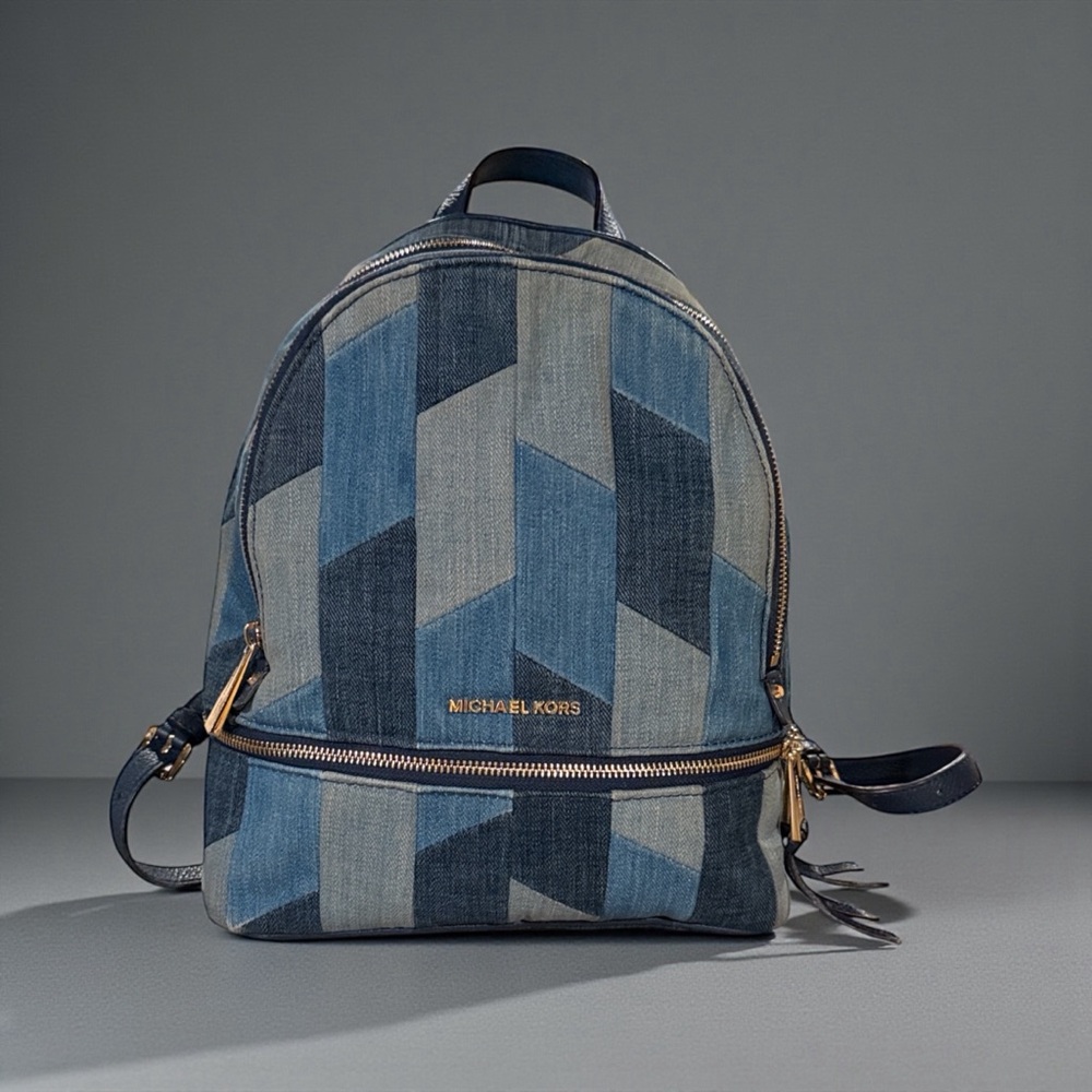 Michael Kors Denim Patchwork Backpack - image 1